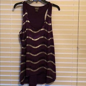 Purple sequin tank top